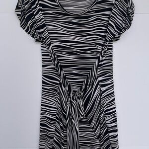 Michael Kors Zebra Print Dress with Tie Front - Size L